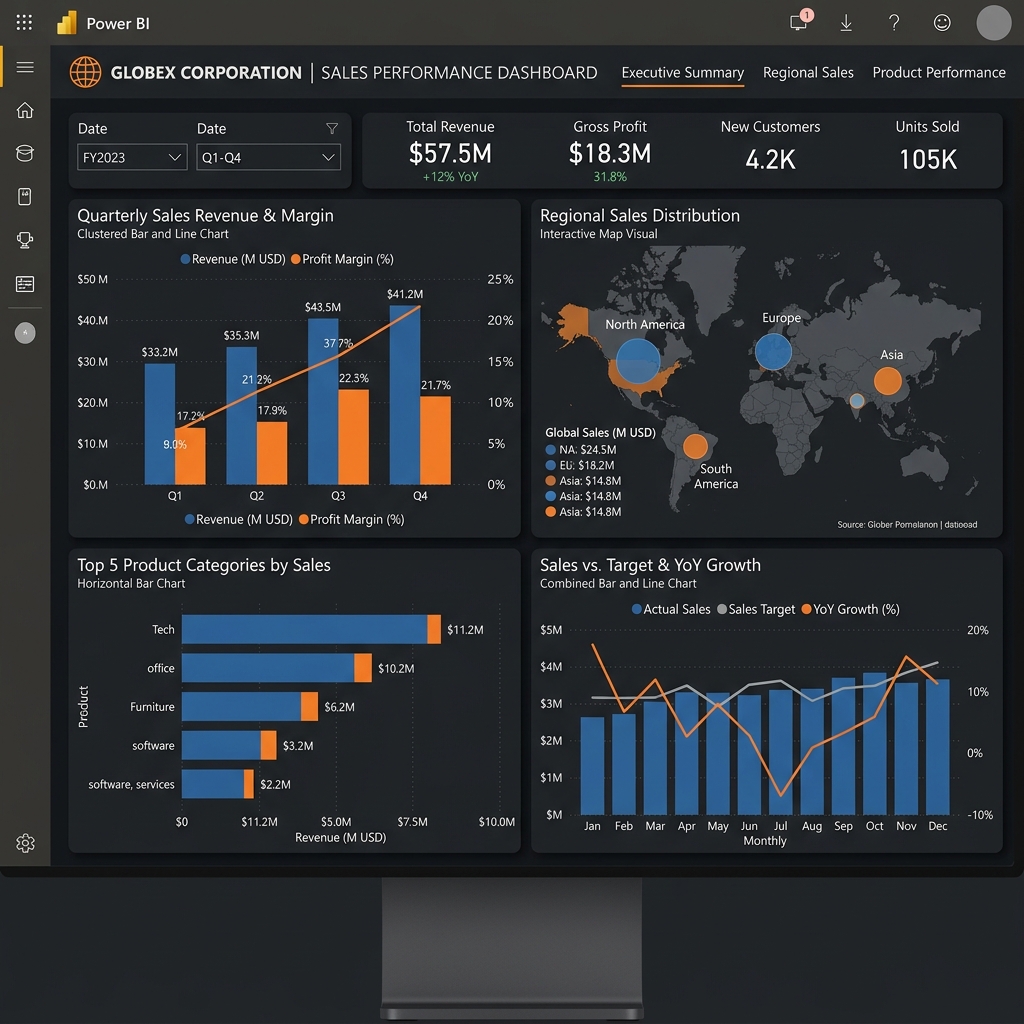 Sales Dashboard Power BI Preview